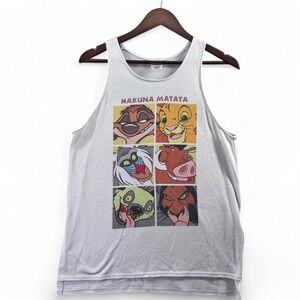 Disney The Lion King Hakuna Matata Women's Sleeveless Tank Top XL (15/17) White